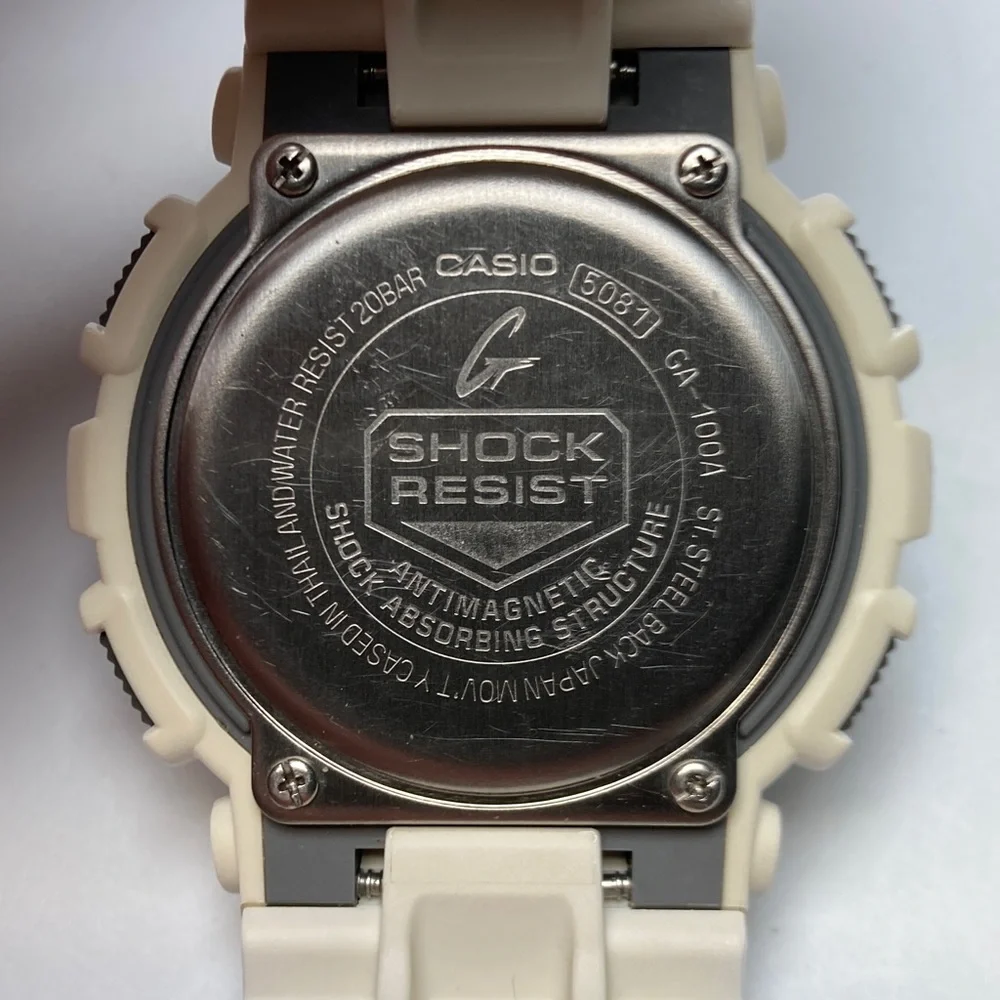 Casio Gshock GA-100A, glossy white gray purple colorway, new battery, full kit